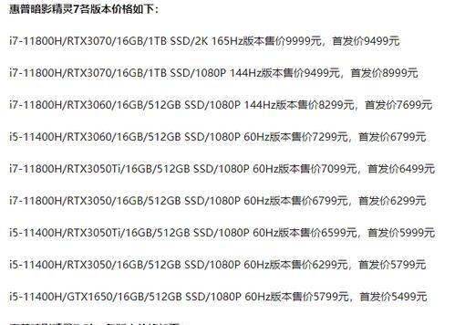 2024年最新惠普笔记本性价比排名Top10（深入分析、比较、选购指南）